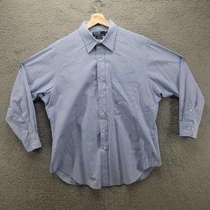 Polo by Ralph Lauren Shirt Mens 16.5 32/33 Andrew Blue Long‎ Sleeve Button Up